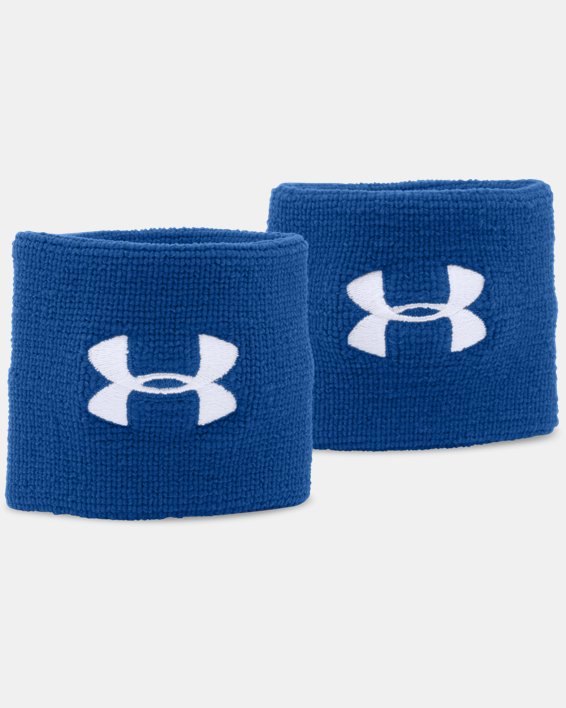Men's UA 3" Performance Wristband - 2-Pack in Blue image number 2